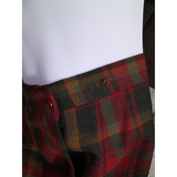 Vintage Kilt Kerry Hope Red Plaid Tartan Pure Wool   Made in Britain Sz 10 - Picture 7 of 14